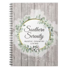 Rustik sydstatsakvafärg bomull & botanik anteckningsbok