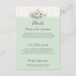 Rustik sydstatsbomull och detaljer av trä / Anvisn Tilläggskort