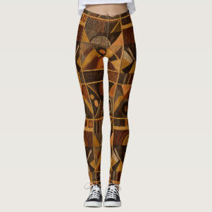 Rustik sydvästlig randig mönster (4) leggings