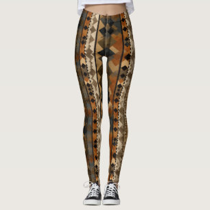 Rustik sydvästlig randig mönster (6) leggings