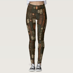 Rustik sydvästlig randmönster (8) leggings