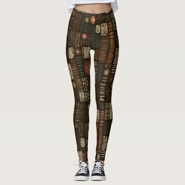 Rustik sydvästlig randmönster (8) leggings (Framsida)