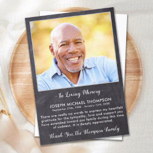 Rustik Sympathy Loving Memory Photo Funeral Tack Kort