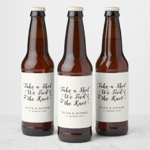 Rustik Ta en hett ände av Knot Bröllop Drink Ölflaska Etikett