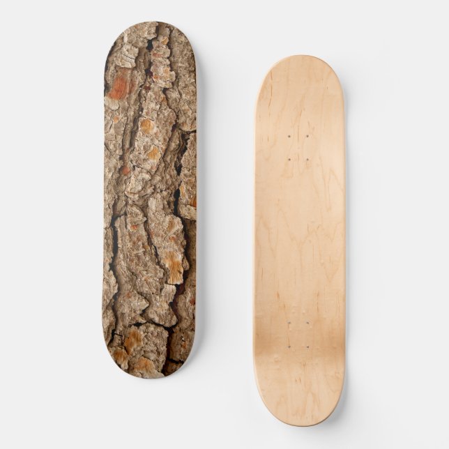 Rustik tallbarkstextur  mini skateboard bräda 18,5 cm (Framsida)
