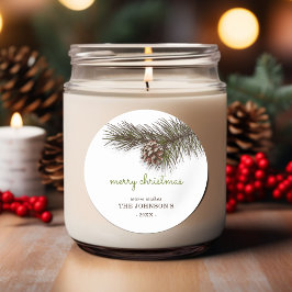 Rustik tallgren Merry Christmas Runt Klistermärke