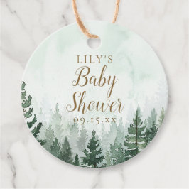 Rustik tallskogs Baby Shower Gåvor Etiketter