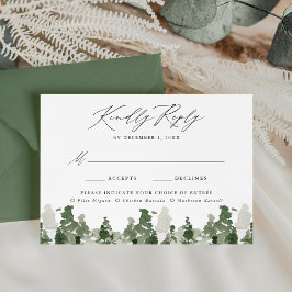 Rustik Tallskogsbröllopsmeny RSVP-kort OSA Kort