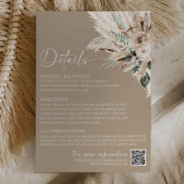 Rustik Tan Boho Bröllopsinbjudan Detaljerad Kort