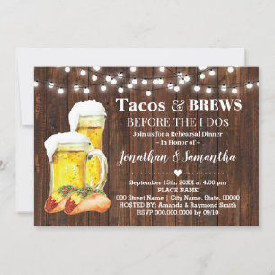 Rustik TAOS & Brews innan jag gör Par Shower Inbjudningar