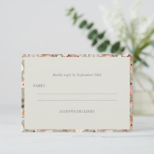 Rustik Taupe Blommig Boho Minimalistisk Bröllopssv OSA Kort