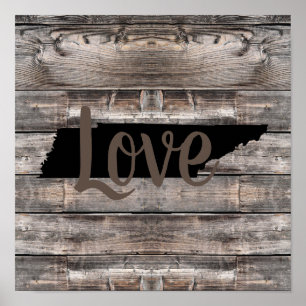 Rustik TENNESSEE KÄRLEK Poster