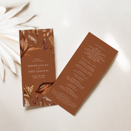 Rustik Terrakotta Blad Bröllopsceremoni Program