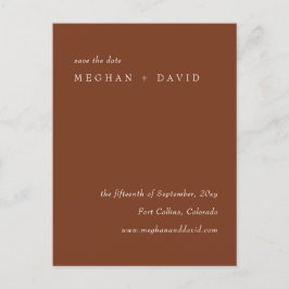 Rustik Terrakotta Bränd Orange Spara Datum Meddelande Vykort