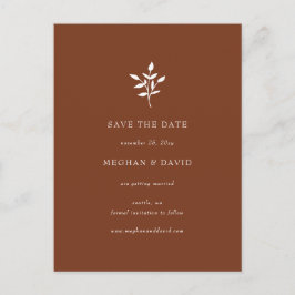 Rustik Terrakotta Enkel Botanisk Spara Datum Meddelande Vykort