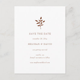 Rustik Terrakotta Enkel Botanisk Spara Datum Meddelande Vykort