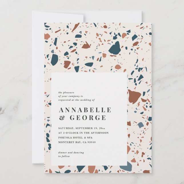 Rustik terrazzo typografi modern teracotta blue (Framsida)