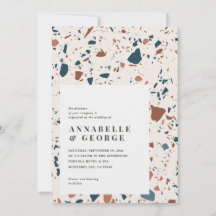 Rustik terrazzo typografi modern teracotta blue