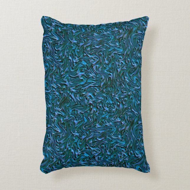 Rustik texturerad vägg i bränd kadett blå prydnadskudde (Framsidan(Vertikal))