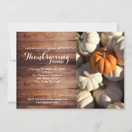 Rustik Thanksgiving Dinner Pumpkin Fall Photo Inbjudningar