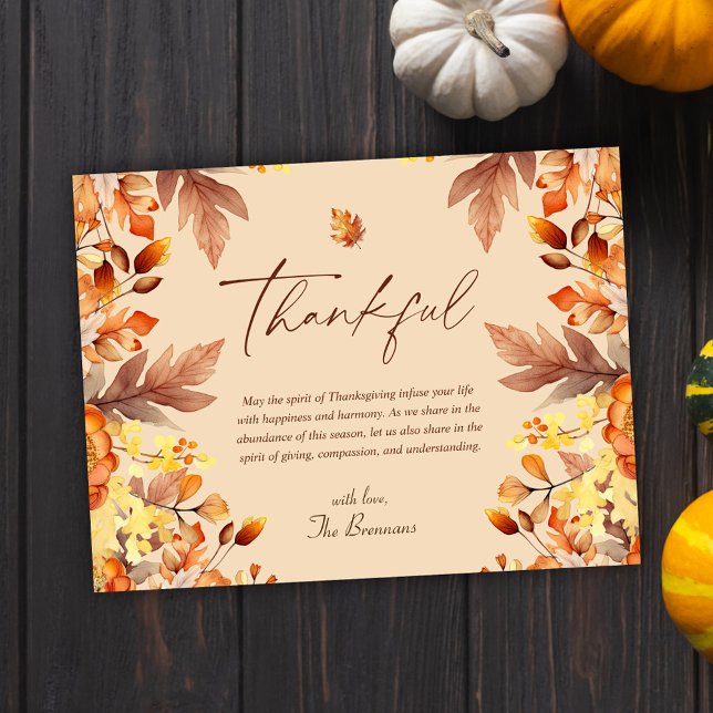 Rustik Thanksgiving faller sig tacksam Helg Vykort (Rustic Thanksgiving Fall Thankful Holiday Postcard)