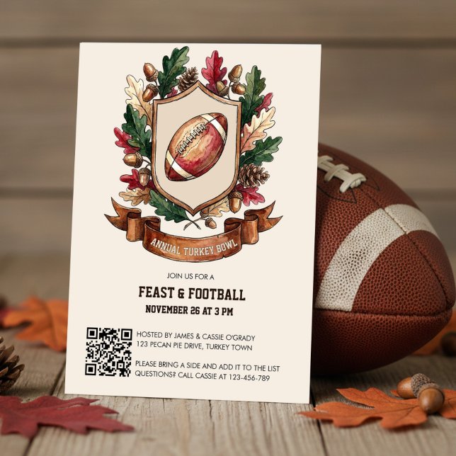 Rustik Thanksgiving med fotbollsturnering Inbjudningar (Thanksgiving Feast and Football Invitation by Darling & May)