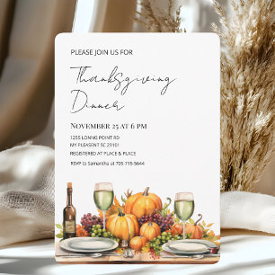 Rustik Thanksgiving Middag Autumn Harvest Inbjudningar