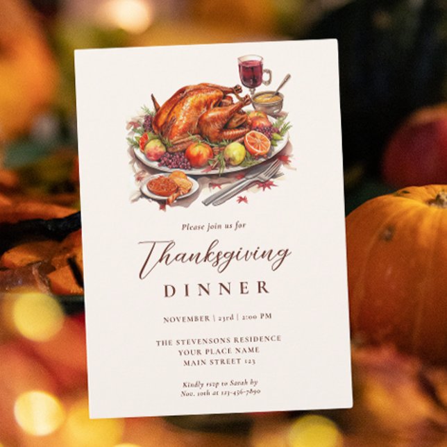 Rustik Thanksgiving Middag i Turkiet Inbjudningar (Skapare uppladdad)