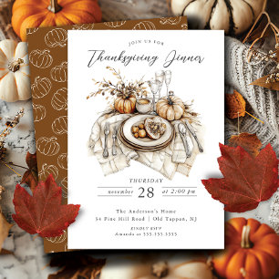Rustik Thanksgiving Middag Inbjudningar