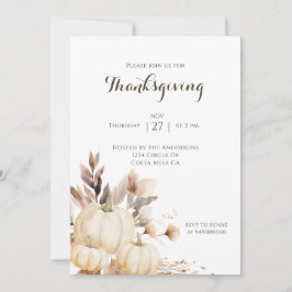 Rustik Thanksgiving-middag Pumpa Inbjudningar