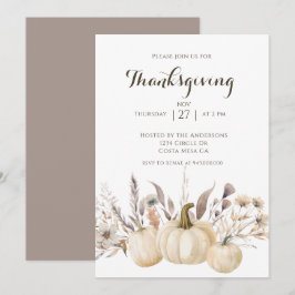Rustik Thanksgiving-middag Pumpa Inbjudningar