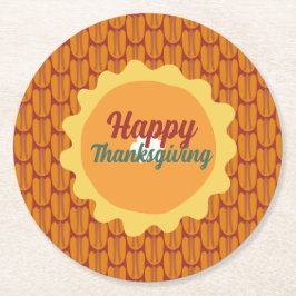 Rustik thanksgiving pecan mönster underlägg papper rund