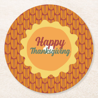 Rustik thanksgiving pecan mönster underlägg papper rund