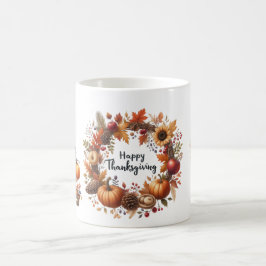 Rustik Thanksgiving Pumpkin Watercolor Höst Kaffemugg