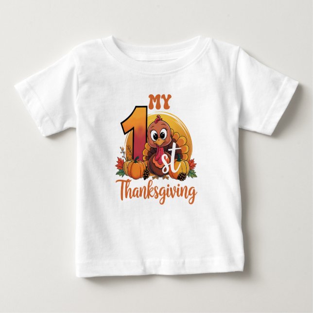 Rustik Thanksgiving Pumpkin Watercolor Höst T Shirt (Framsida)