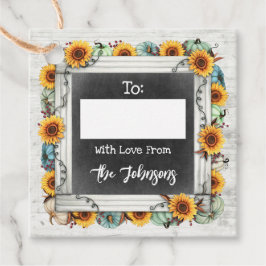 Rustik Thanksgiving solros till / från Skriva-on Gåvor Etiketter