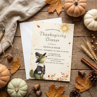 Rustik Thanksgivingemiddag med kalkon Inbjudningar