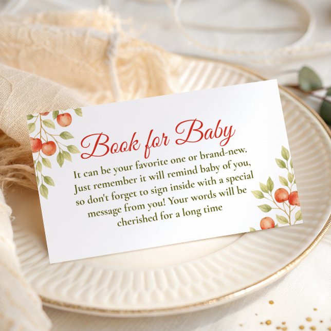 Rustik Torkställning Äpple Bok För Baby Shower Tilläggskort (Skapare uppladdad)