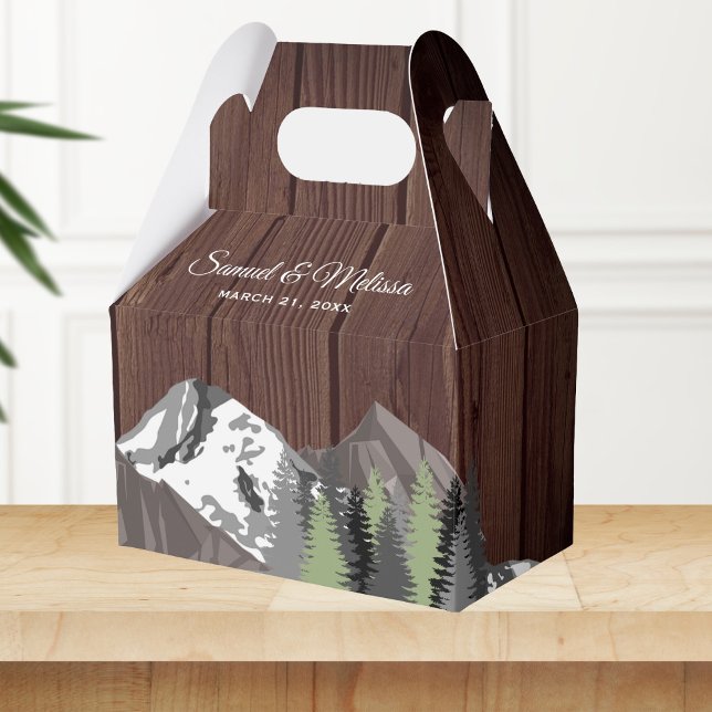 Rustik Trä Bergsskog Bröllop Presentaskar (Skapare uppladdad)