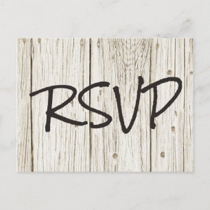 Rustik Trä Bröllop RSVP Inbjudan Vykort