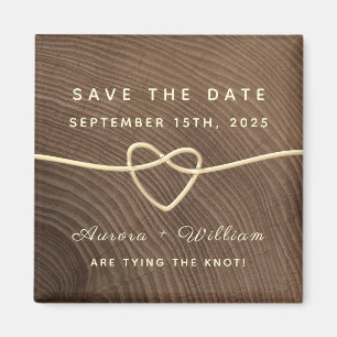 Rustik Trä Bröllop Save The Date Inbjudan Magnet