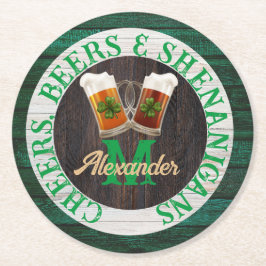 Rustik trä Cheers öl bus Underlägg Papper Rund