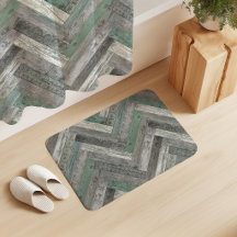 Rustik trä chevron Mintgrön Grå