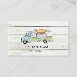 Rustik trä Food Truck logotyp Affärskort Visitkort