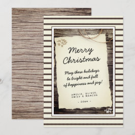 Rustik Trä Gammal Pappersskrift God Jul Julkort