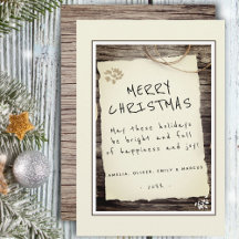 Rustik Trä Gammal Pappersskrift God Jul