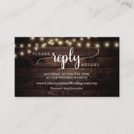 Rustik Trä Gård, Strängljus, Online RSVP Inklusive Tilläggskort