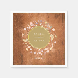 Rustik Trä Grönskande Girlang Bröllop Pappersservett