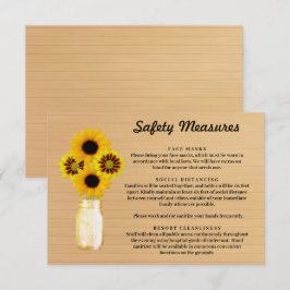 Rustik trä gul blomster murar krukor säkerhetsåtgä tilläggskort
