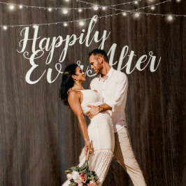 Rustik Trä Happily Ever After Bröllopsbakgrund